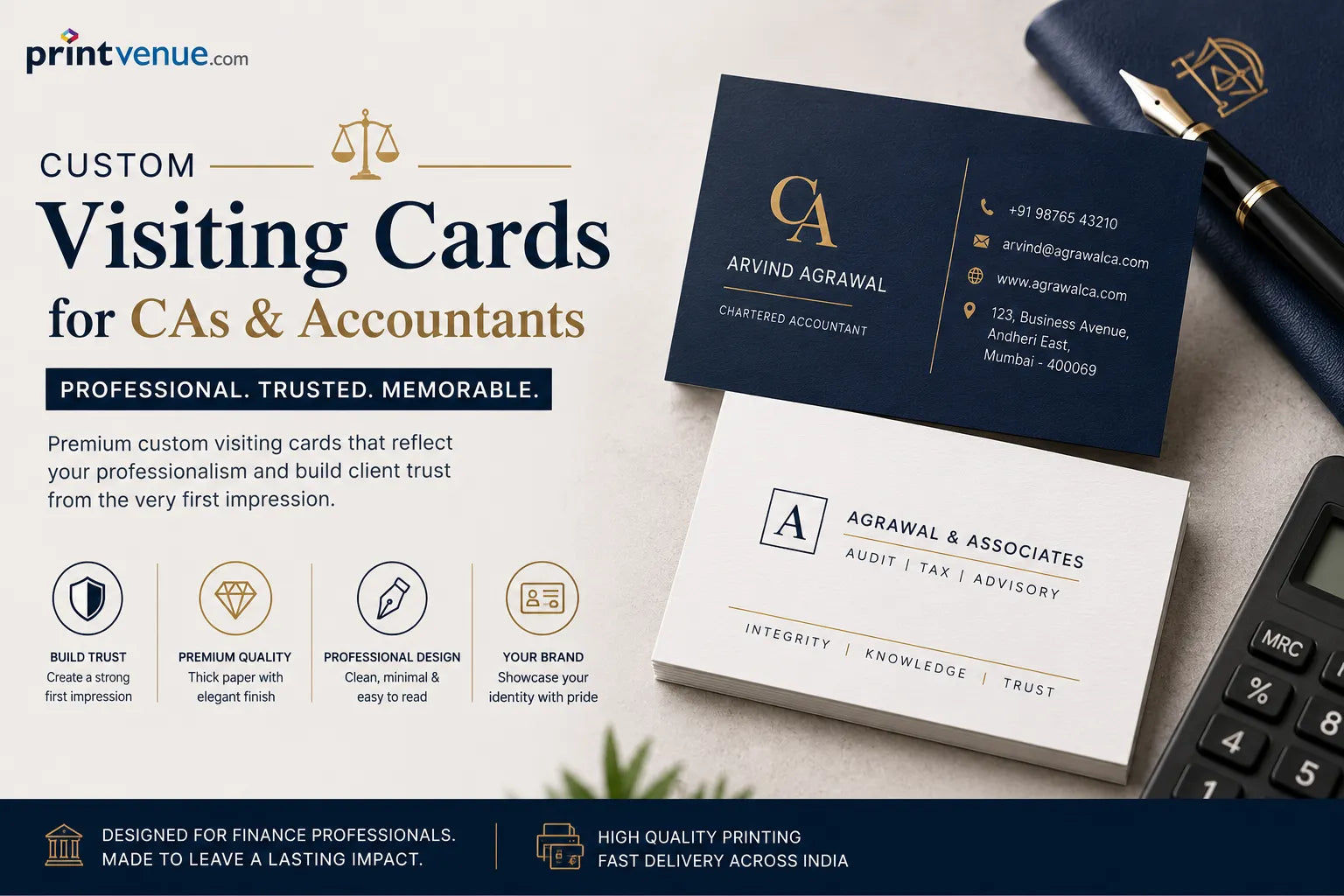 Custom Visiting Cards for CAs and Accountants in India (2026 Guide)