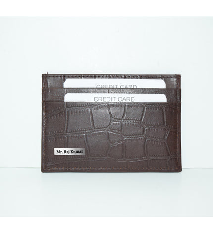 Croco  Card holder - Brown