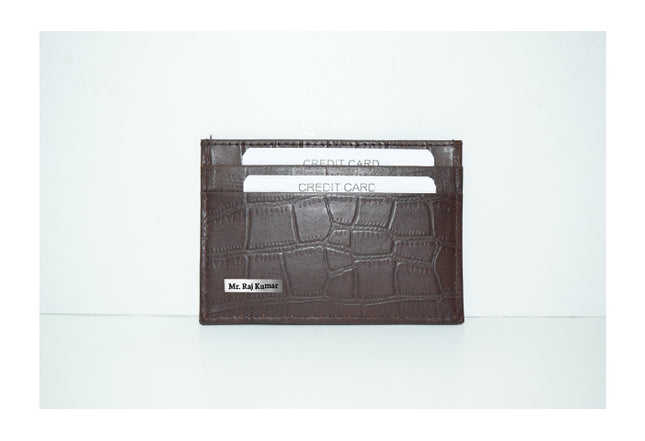 Croco  Card holder - Brown