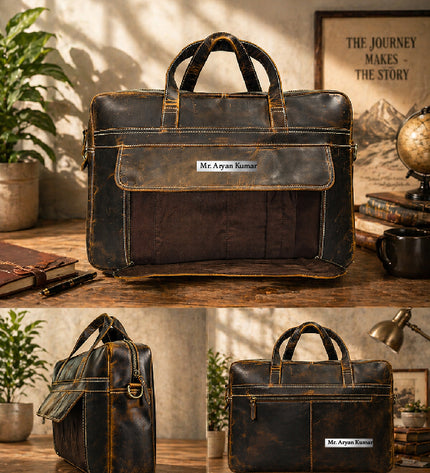 Dual Colour Vintage look Laptop Bag