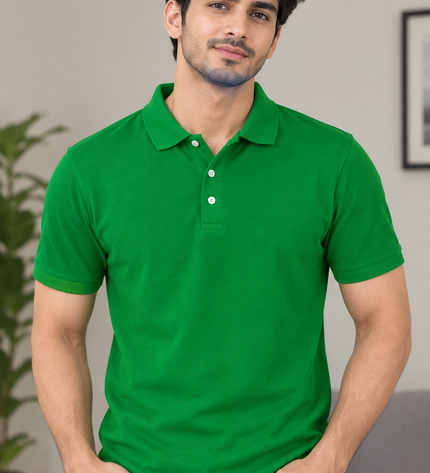 Embroidered Unisex Polo T-Shirt - Green