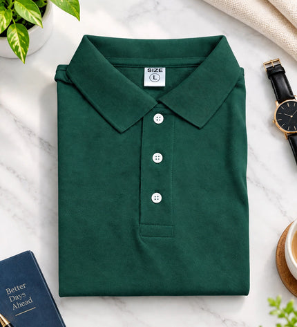 Embroidered Unisex Polo T-Shirt - Dark Green