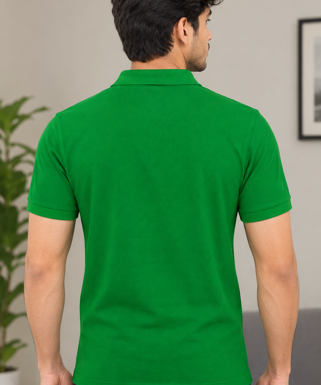 Embroidered Unisex Polo T-Shirt - Green