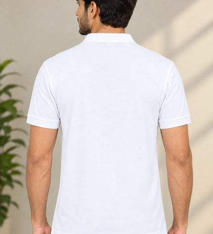 Embroidered Unisex Polo T-Shirt - White
