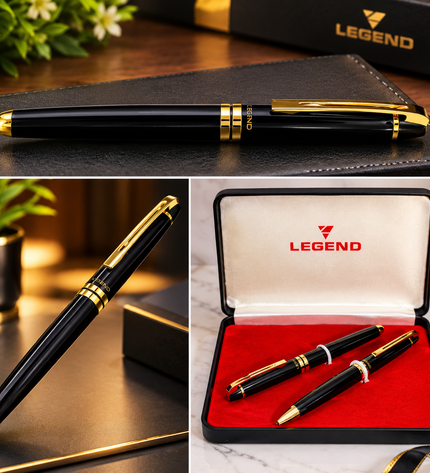 Legend Ambient Imperial Black GT Roller Pen and Ball Pen Combo Set