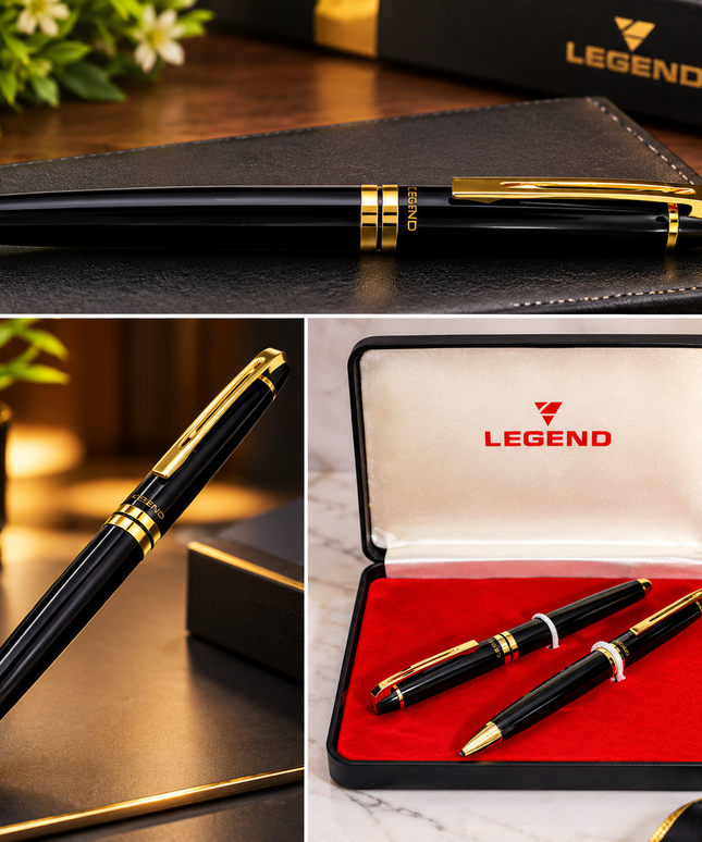 Legend Ambient Imperial Black GT Roller Pen and Ball Pen Combo Set