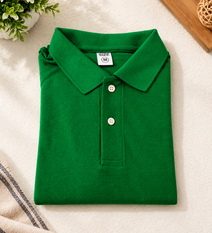 Embroidered Unisex Polo T-Shirt - Green