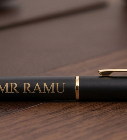 Submarine Engraved Caran Black Ball Pen