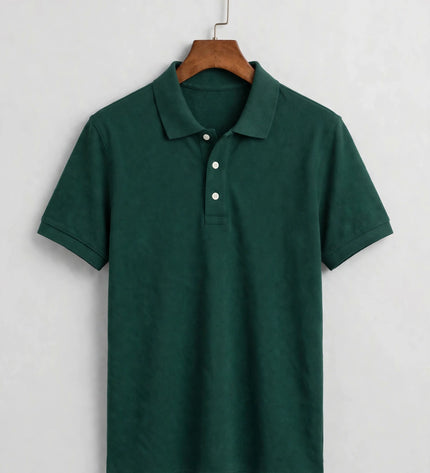 Embroidered Unisex Polo T-Shirt - Dark Green