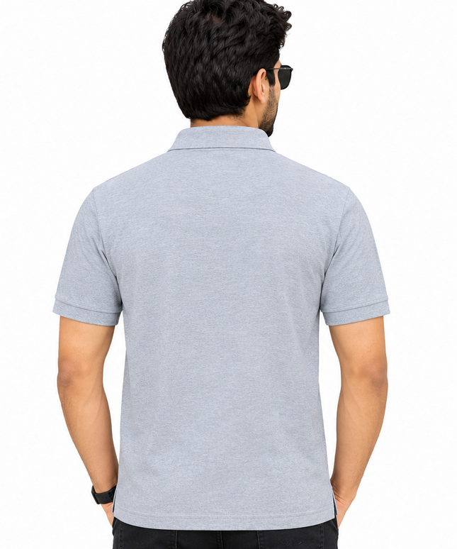 UCB Polo Melange Grey Pure Cotton T- Shirt