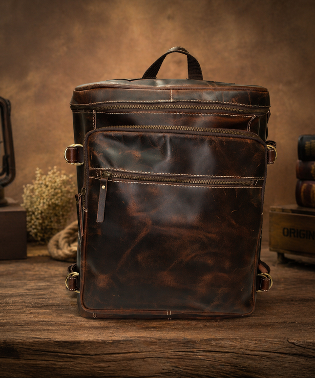 Brown Pure Leather bagpack