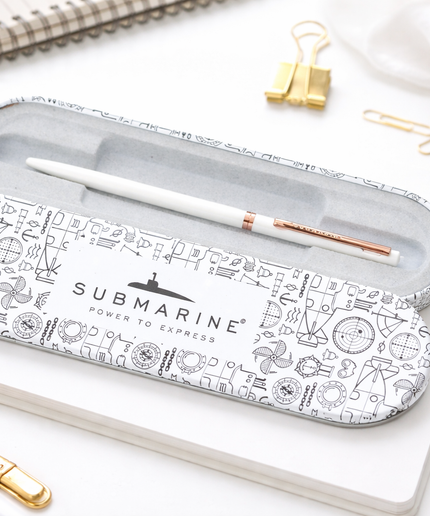 Submarine Slim White ball pen