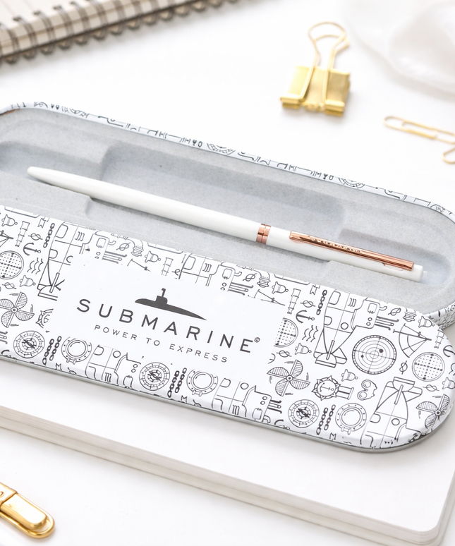 Submarine Slim White ball pen