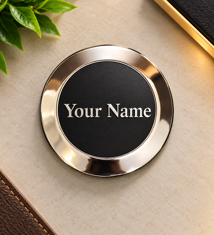 Personalized Engraved Silver Round Paper Weight