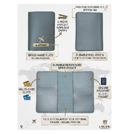 Passport Holder Wallet-Grey