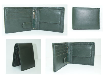 Two Fold inside Button Wallet - Dark Green
