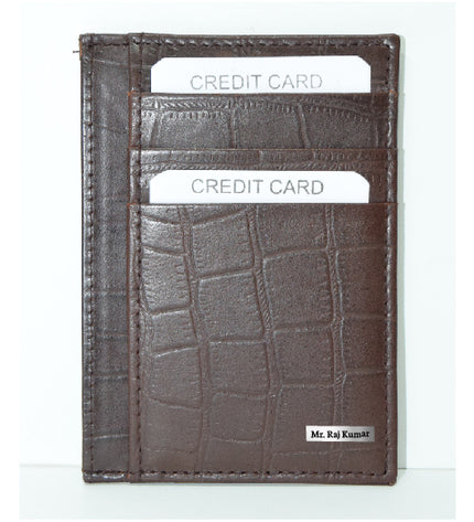 Croco  Card holder - Brown