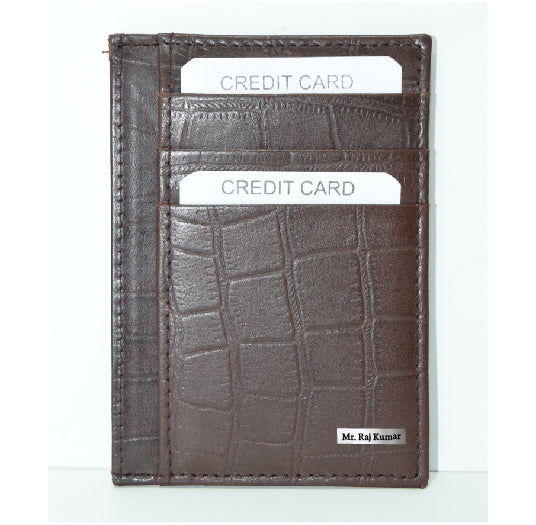 Croco  Card holder - Brown
