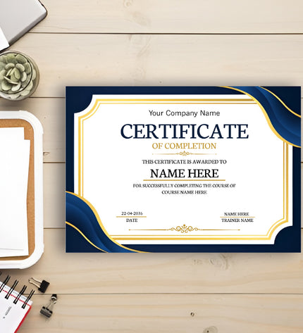 A5 Customised Certificate