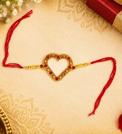 Customised Red Heart Rakhi (Buy 1 get 1 free)