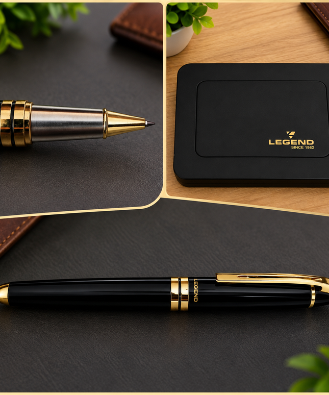 Legend Ambient Imperial Black GT Roller Pen and Ball Pen Combo Set