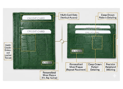Croco Card Holder - Green