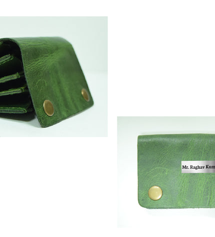 Two Button Green Wallet