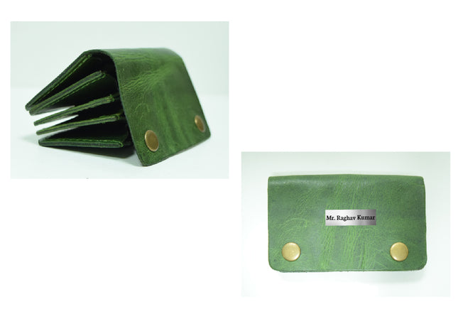 Two Button Green Wallet