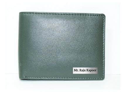 Two Fold inside Button Wallet - Dark Green