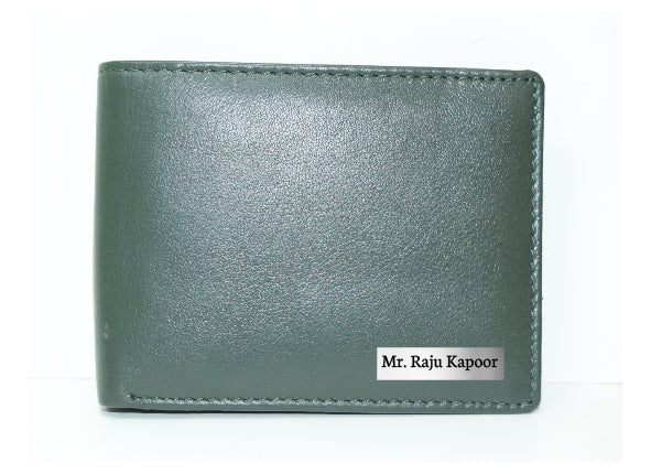Two Fold inside Button Wallet - Dark Green