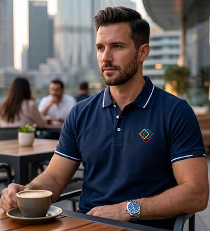 Rare Rabbit Cotton Polo t-shirt- with tipping Navy blue