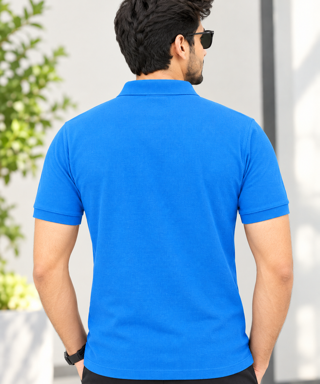 Embroidered Unisex Polo T-Shirt - Sky Blue