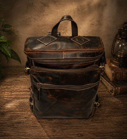 Brown Pure Leather bagpack