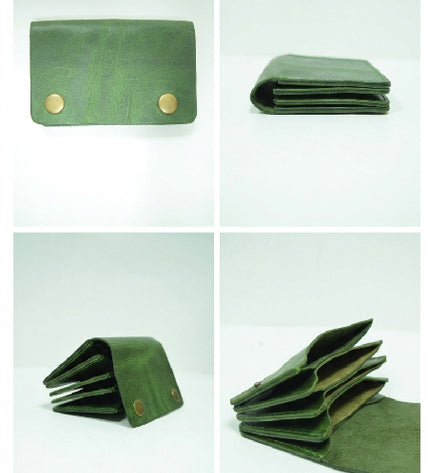 Two Button Green Wallet