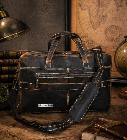 Dual Colour Vintage look Laptop Bag