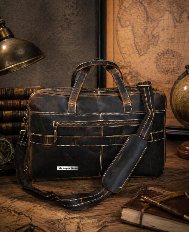 Dual Colour Vintage look Laptop Bag