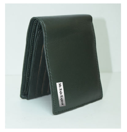 Two Fold inside Button Wallet - Dark Green