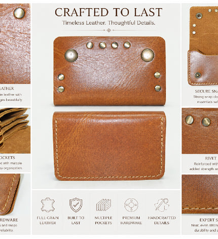 Multi Button Brown Wallet