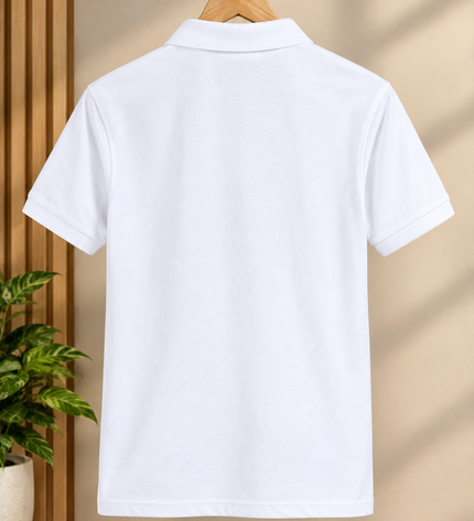 Embroidered Unisex Polo T-Shirt - White