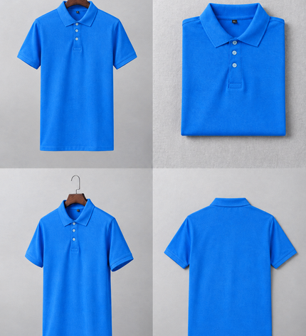 Embroidered Unisex Polo T-Shirt - Sky Blue