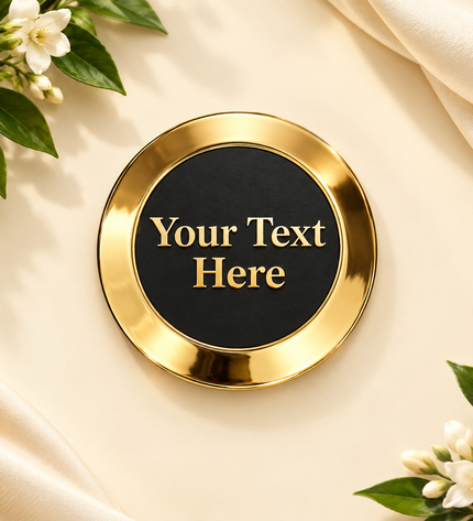 Personalized Engraved Gold Round Paper Weight