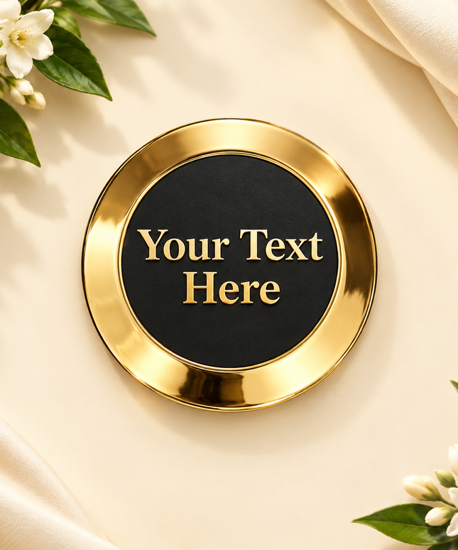 Personalized Engraved Gold Round Paper Weight