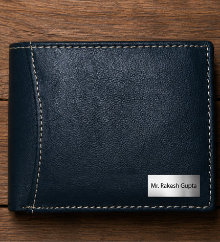 Double Outer Pocket Inside Zipper Wallet-Blue