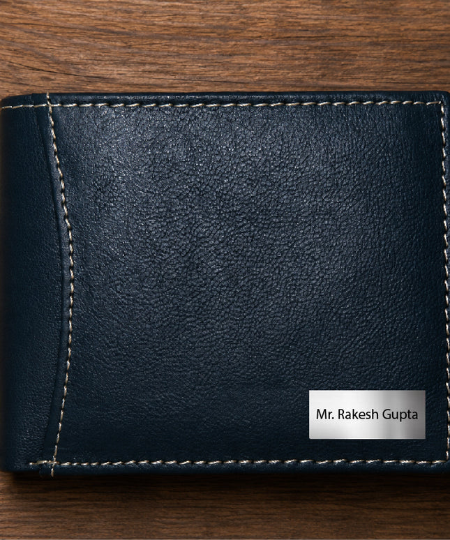 Double Outer Pocket Inside Zipper Wallet-Blue