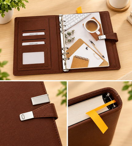 Executive Brown Textured Dairy  With Magnetic Lock BO21R