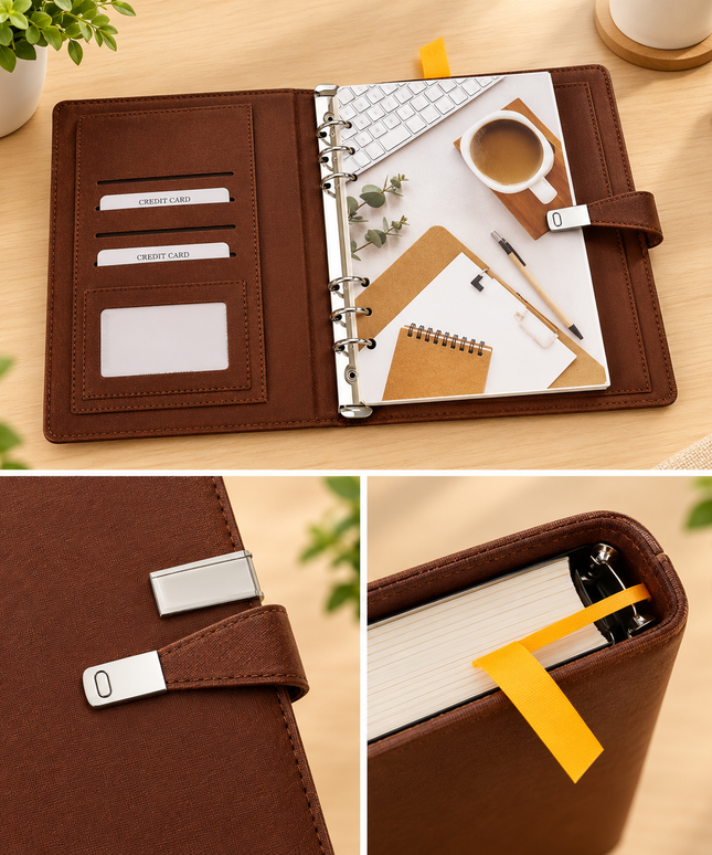Executive Brown Textured Dairy  With Magnetic Lock BO21R