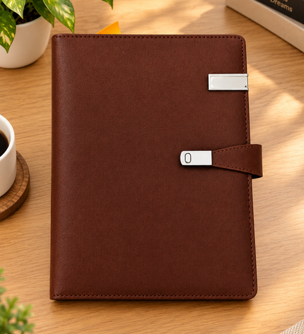 Executive Brown Textured Dairy  With Magnetic Lock BO21R