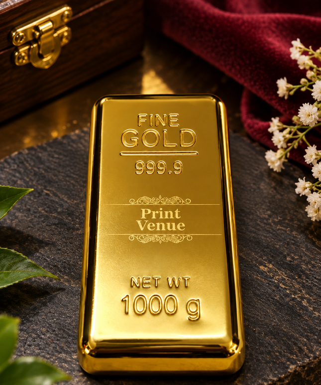 Personalized Engraved Gold Biscuit Paper Weight