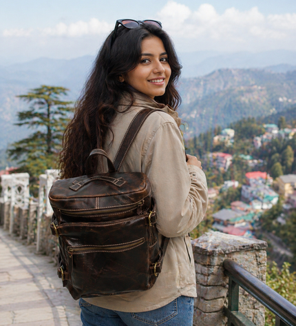 Brown Pure Leather bagpack