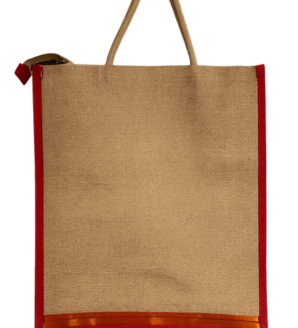 Embroidered Jute Bag -Red
